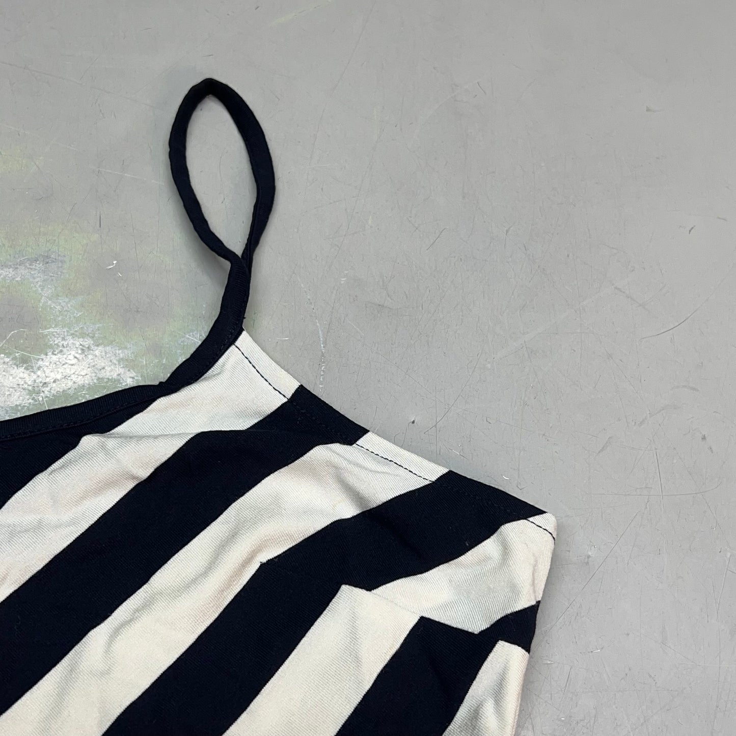 ANNE TAYLOR Knee Length Soft Tank Dress  Women's Sz M Navy Blue/White 17787512