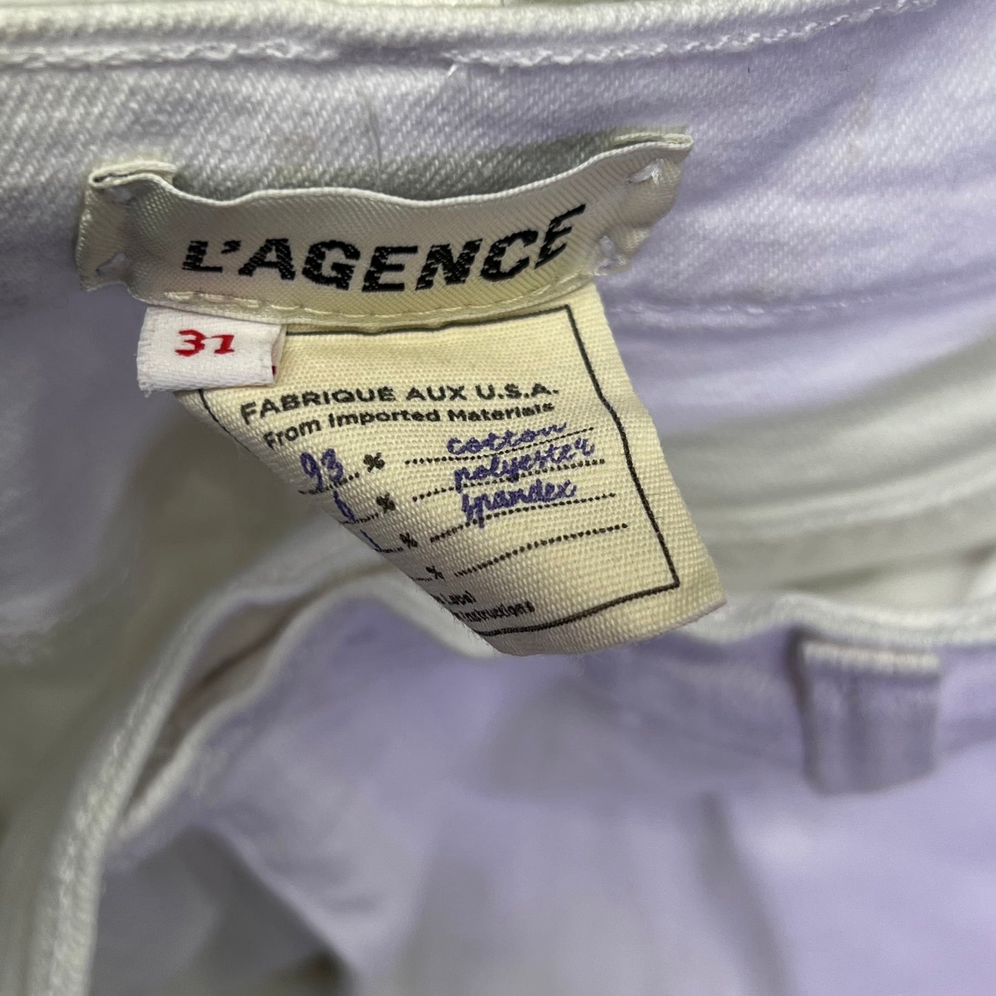 L'AGENCE  Sada High Rise Crop Slim Jeans Made In USA Women's Sz 31 (Used)