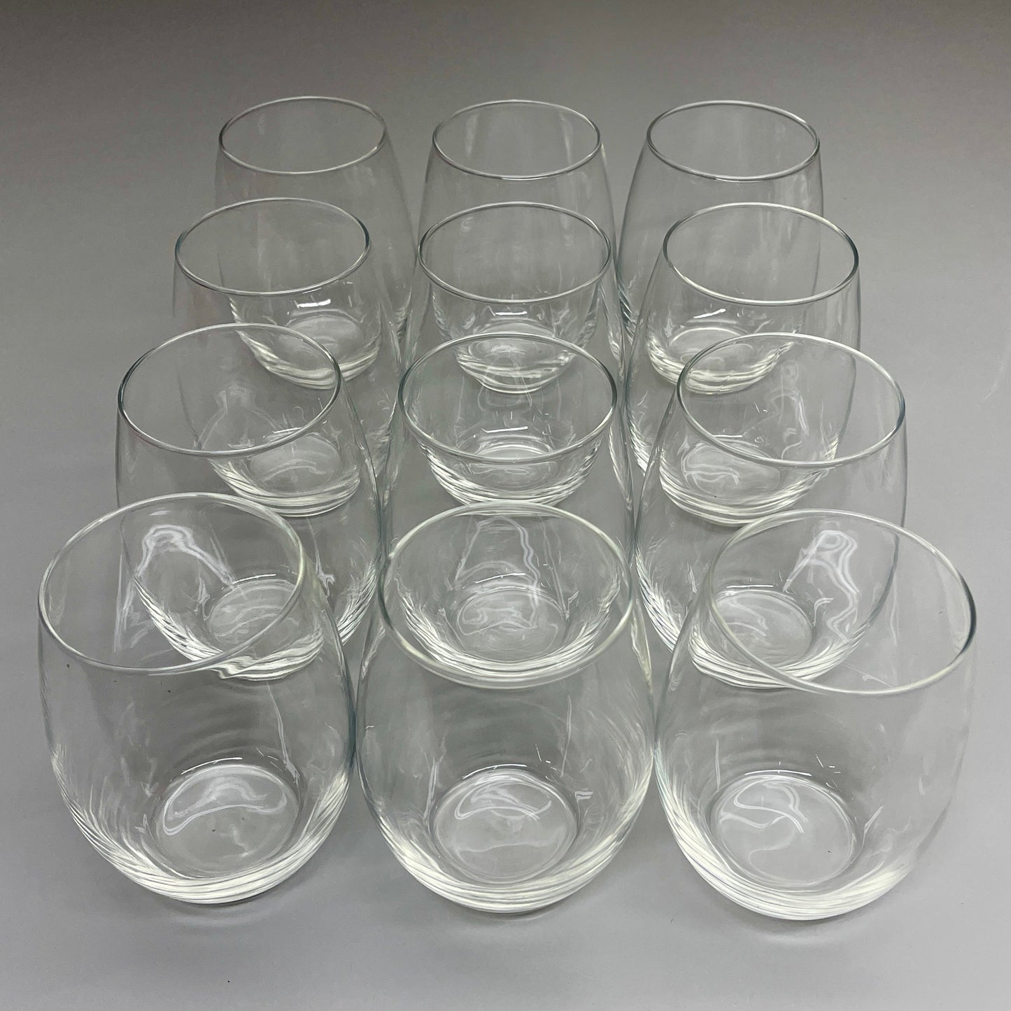 ZA@ ARCOROC (12 PACK) Perfection Stemless Wine Glass 21 oz Clear, Made in USA! C8304 J
