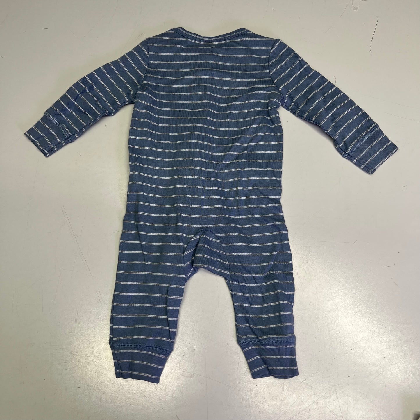 CARTERS (SET OF 2) Soft Farmhouse Pattern Onesie Baby Boy's Sz 3M Blue/White