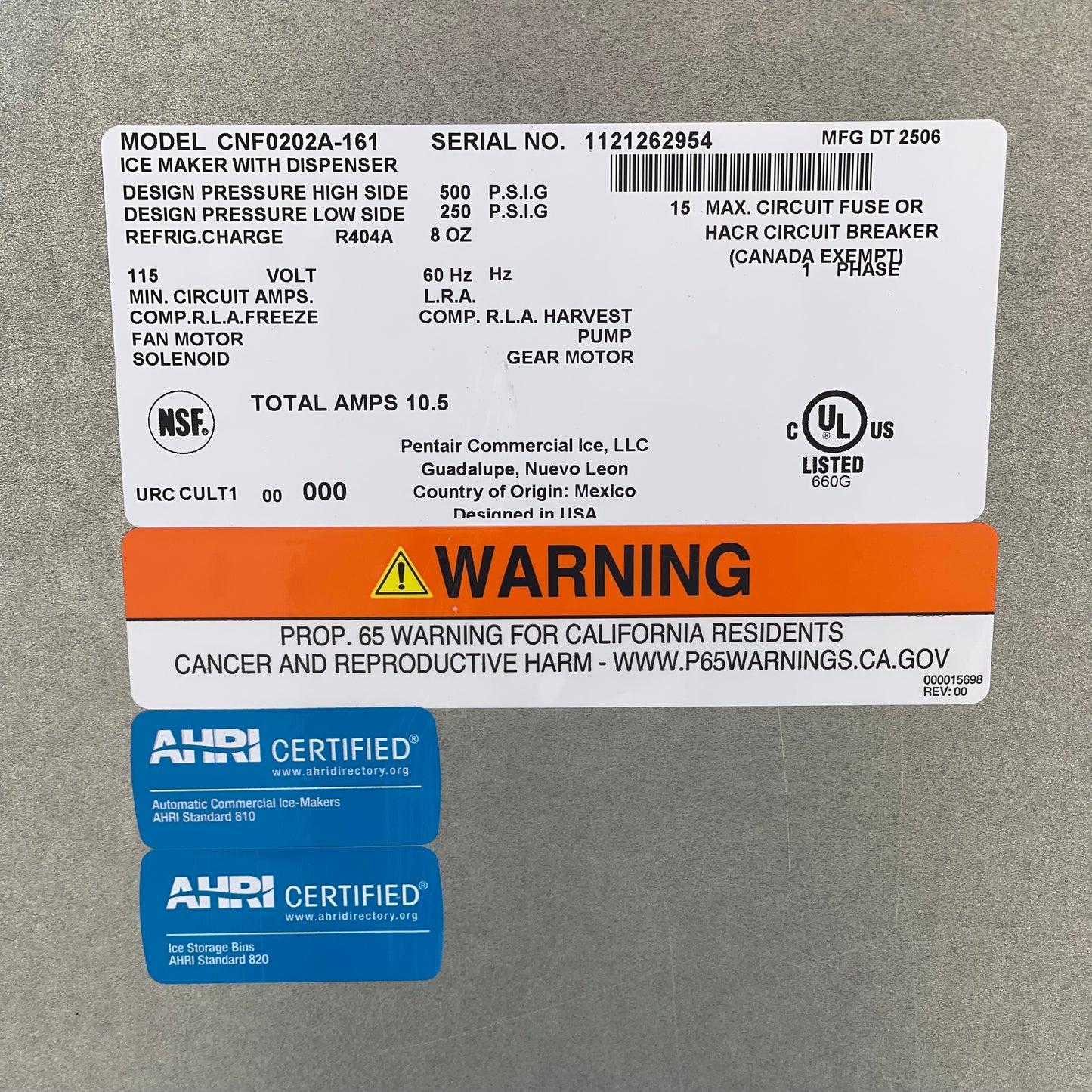 MANITOWOC Countertop Nugget Ice Maker/Water Dispenser CNF0202A-161 (Working Condition, Cosmetic Damage)