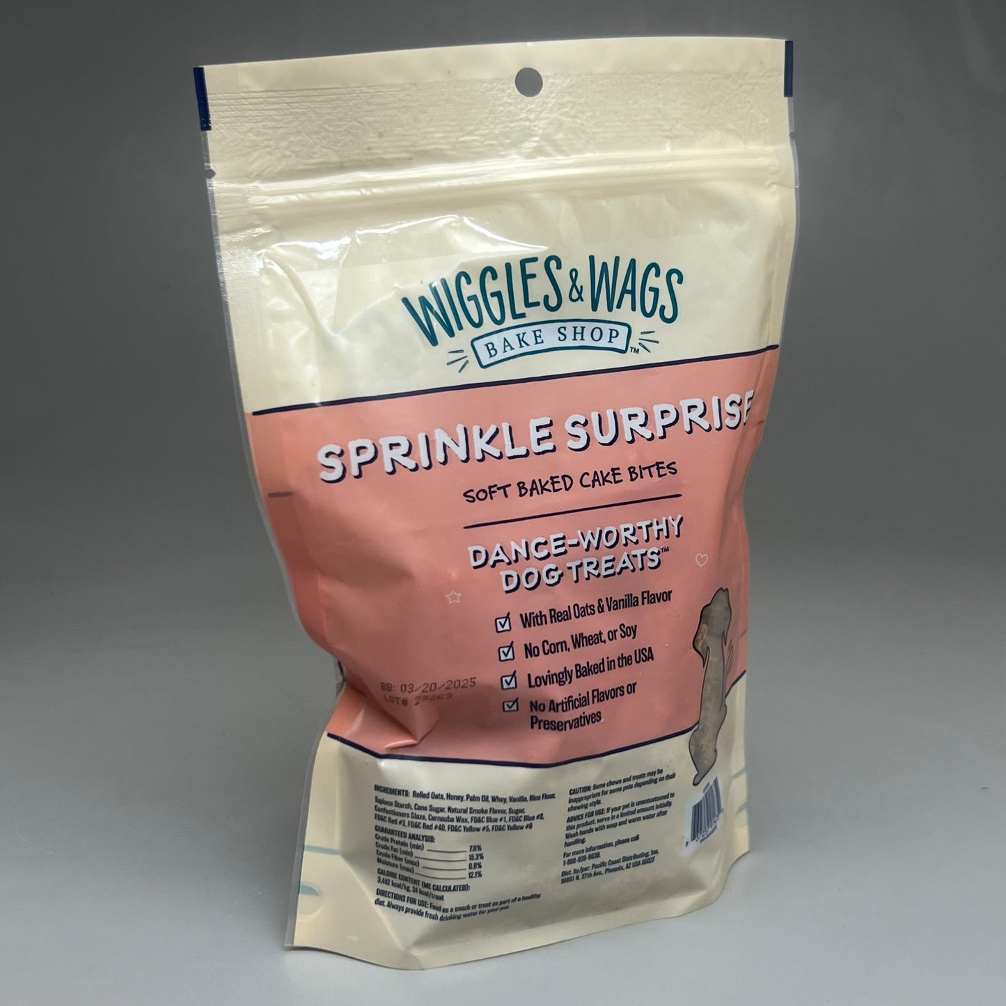 WIGGLES & WAGS Sprinkle Surprise (2-PK!) Dog Food Treats 12oz (Exp 3/25)