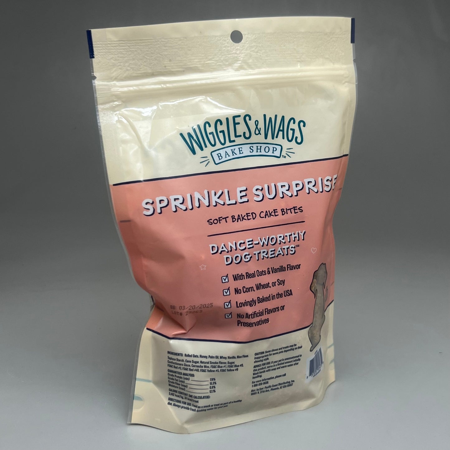 ZA@ WIGGLES & WAGS Sprinkle Surprise (12 PACK) Dog Food Treats 12oz (Exp 3/25) B
