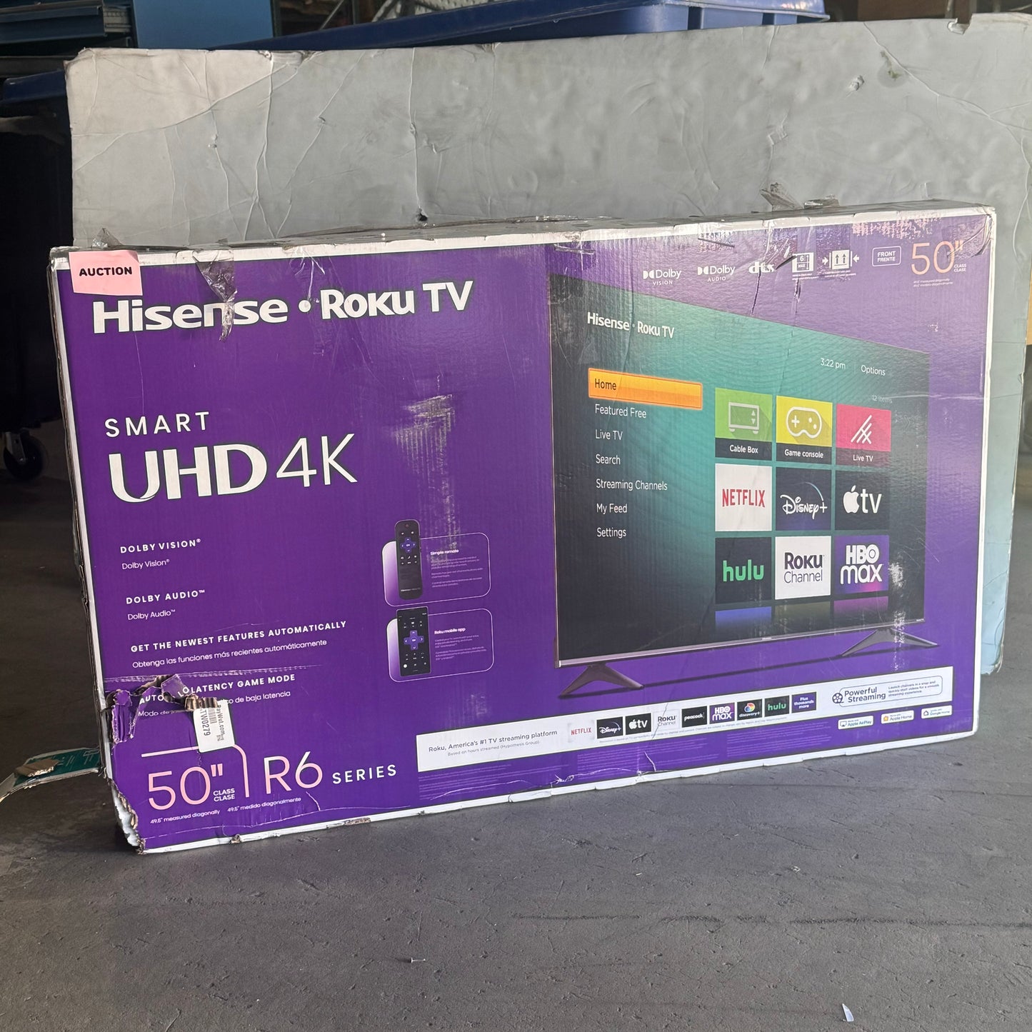 ZA@ HISENSE Smart UHD4K R6 Serie With Roku Tv Remote Sz 50” (AS-IS, New Other)