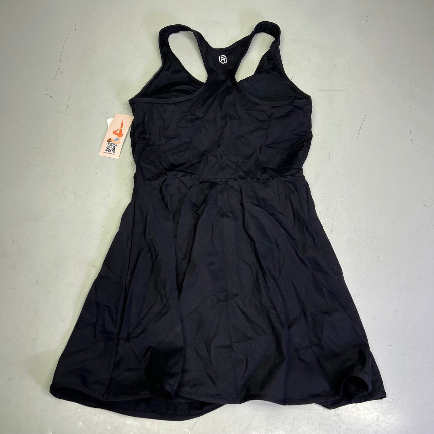 ATTRACO Racerback Athletic Dress W/ Breathe Mesh Shorts Women's Sz M Black (As-is)
