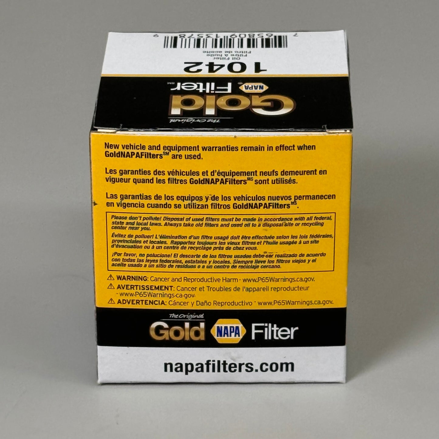 NAPA (2 PACK) The Original Gold Filter Enhanced Cellulose 13/16"-16 Thread 1042