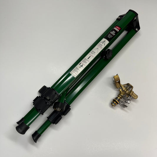 ORBIT Brass Impact Sprinkler On Triod Base 1/2" Sprays Up To 90' Black 58308