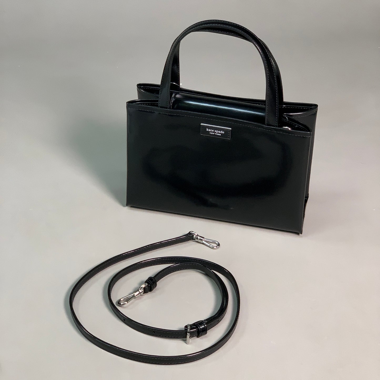 Kate Spade New York Sam Icon Mini Spazzolato Leather Tote - Black