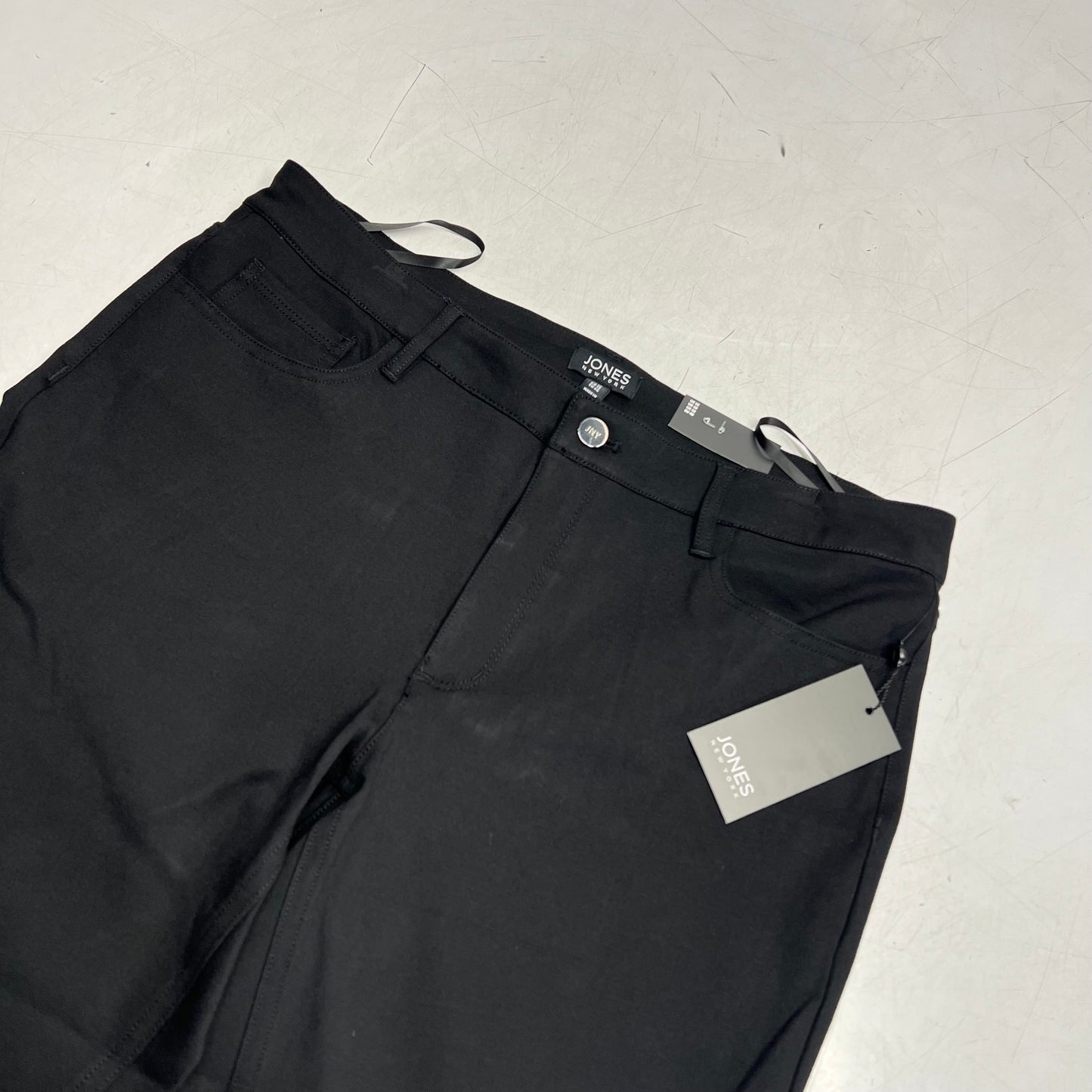JONES New York Lexington Straight Leg Pants Women's Sz 12 Black  18058961-002