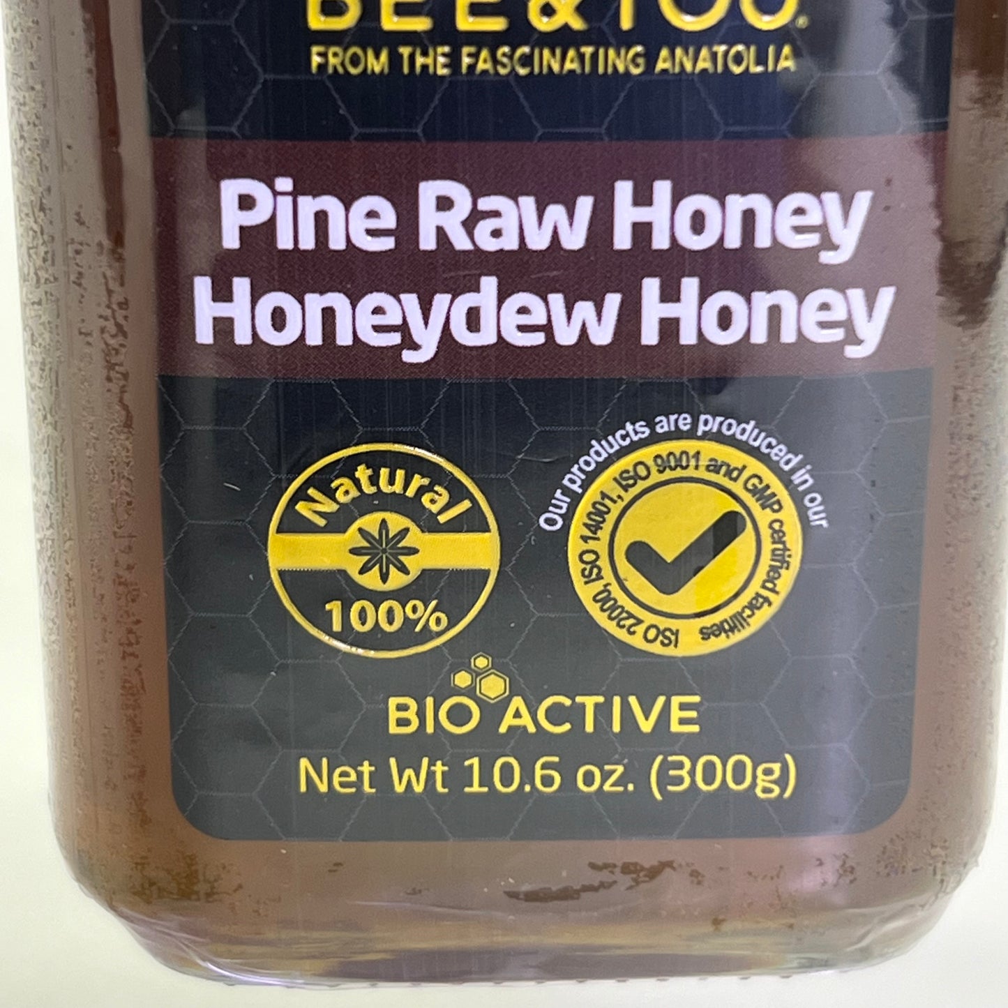 BEE & YOU Pine Raw Honey Honeydew Honey 10.6 oz Brown BB 07/27