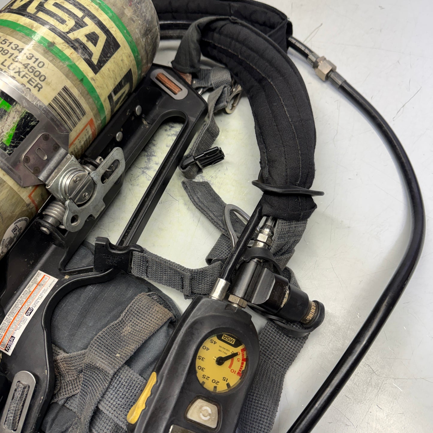 Z@ MSA (*PARTS ONLY*) FireHawk M7 SCBA Air Pack W/ Tank Firefighter Gear (AS-IS)