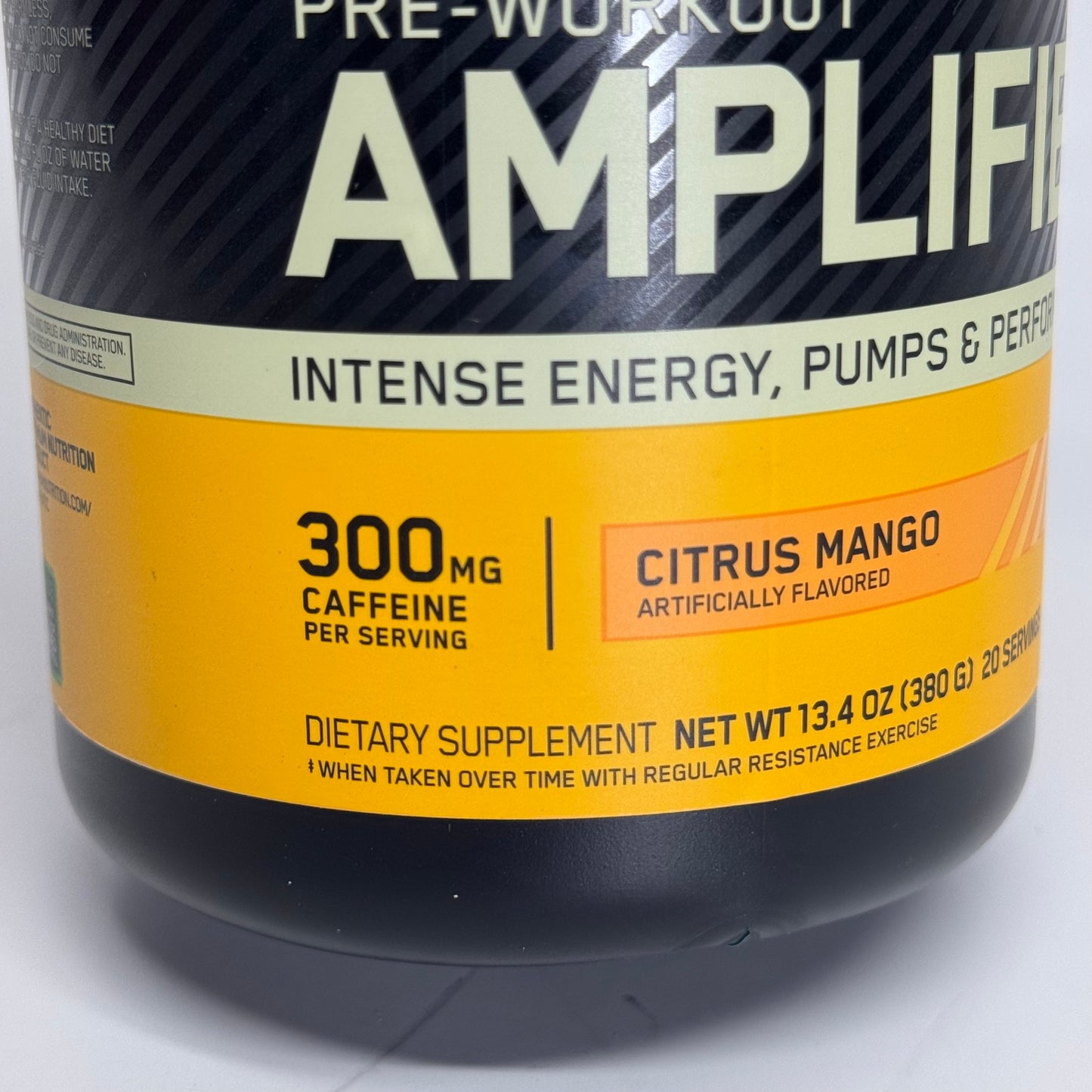 OPTIMUM NUTRITION Pre-Workout Amplifier, Citrus Mango 13.4oz 20 Servings BB 11/26