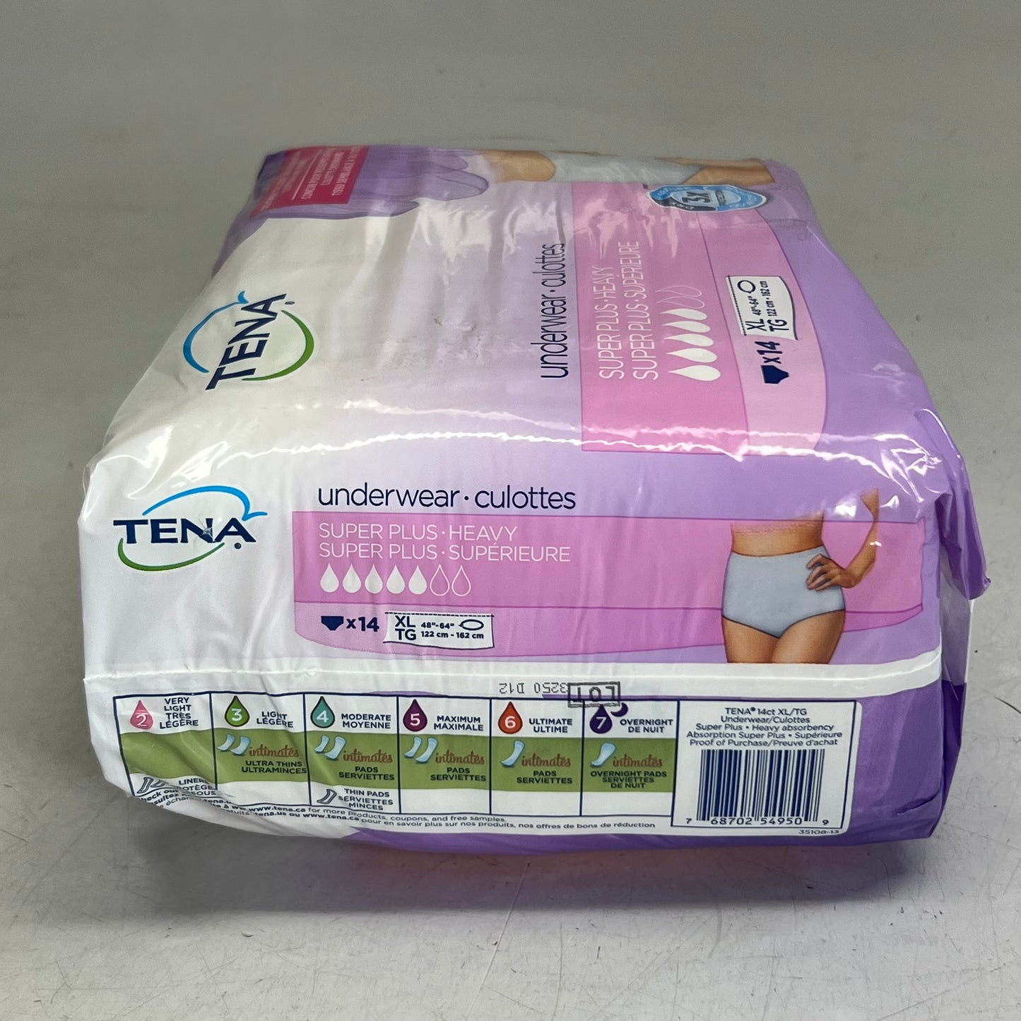 TENA (14 PACK) Super Plus Heavy Protective Underwear for Women Sz XL White 35108-13
