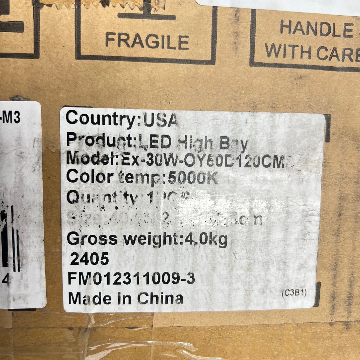 Explosion Proof Led Bay Light 30 Watt 5000K Color Temp Grey EX-30W-OY50D120CM
