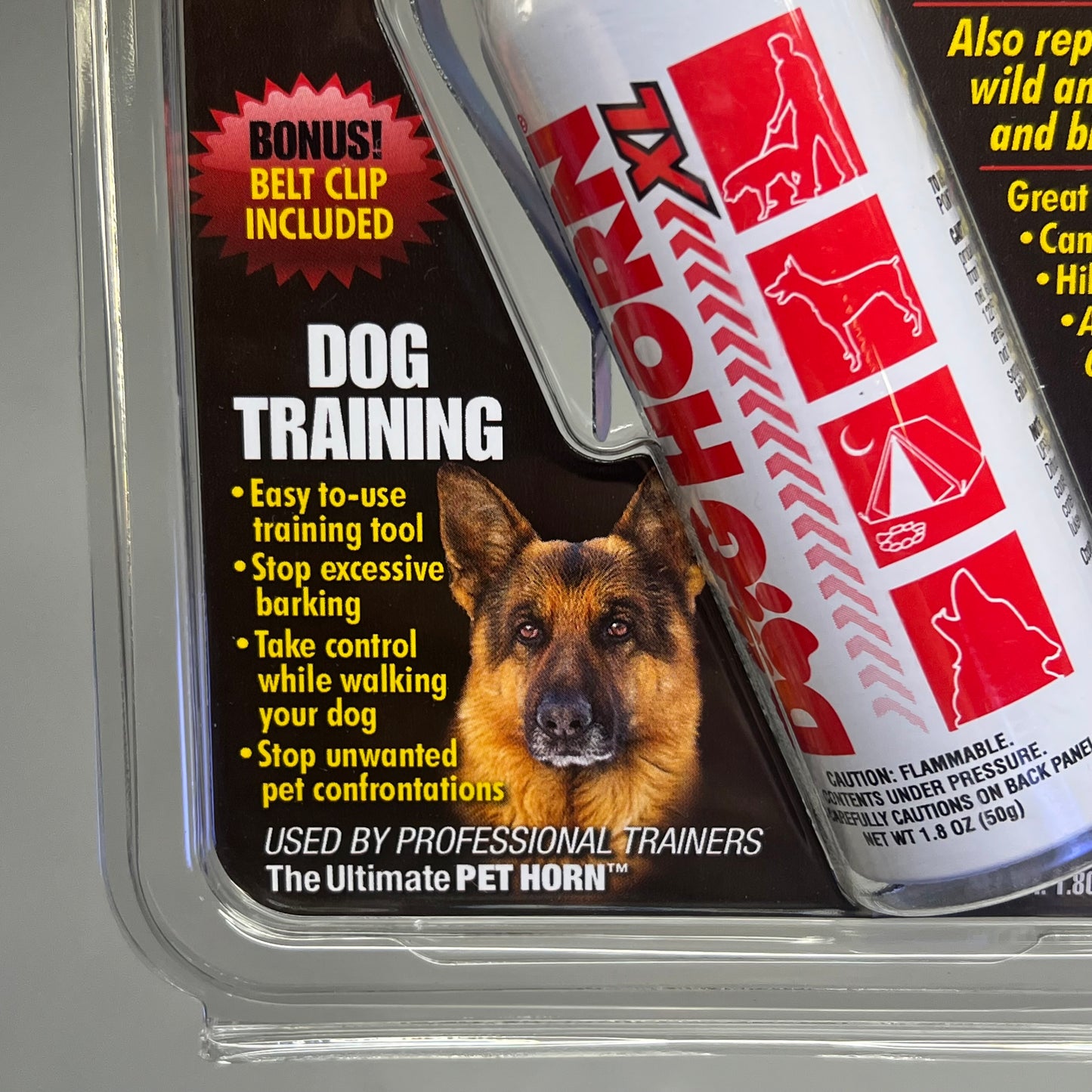 SAFETY SPORT Dog Horn Training & Deterring Attacks W/ Belt Clip USA Made 1.8 oz