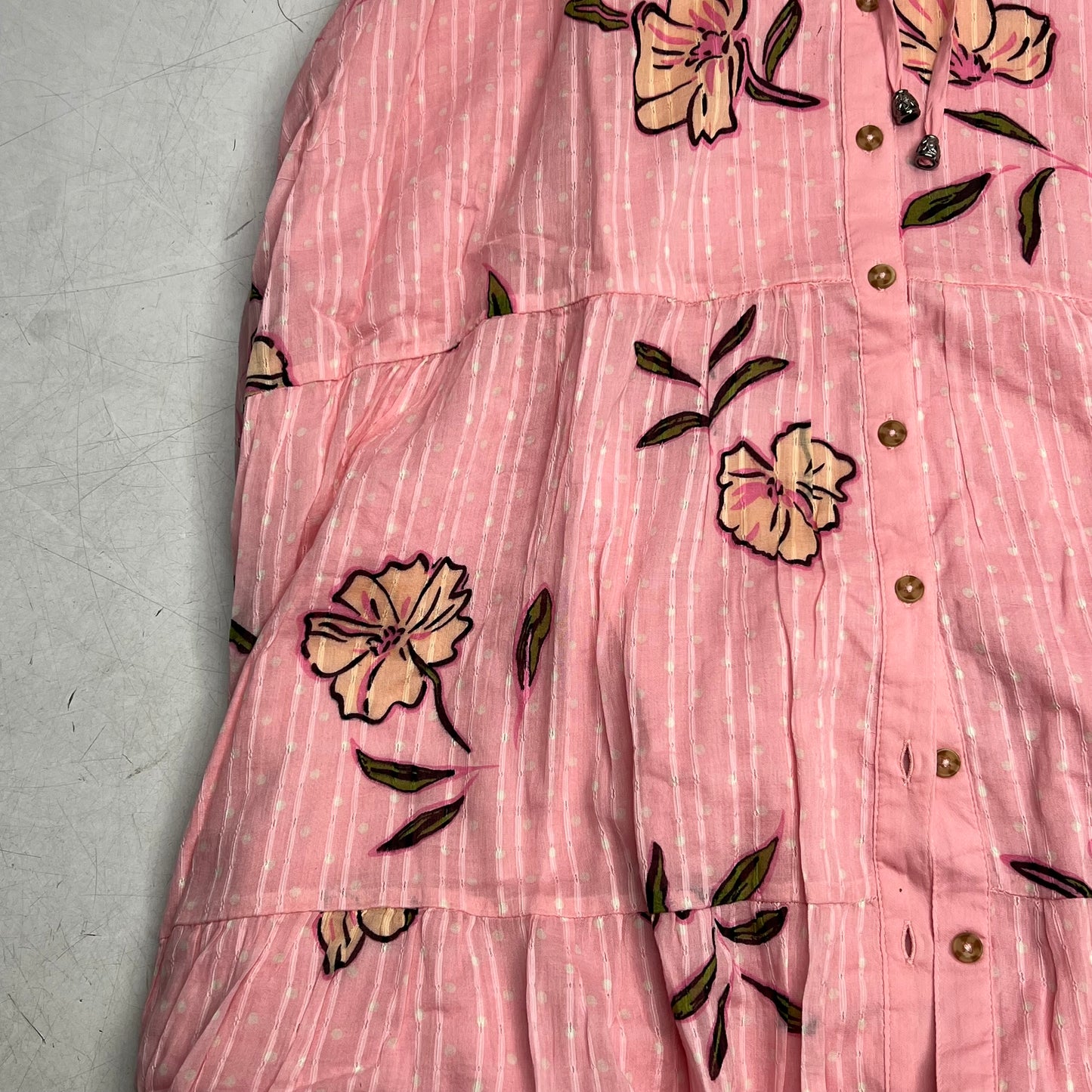 FREE PEOPLE Morning Meadows Long-sleeve Maxi Dress Women's Sz S Pink 10049833