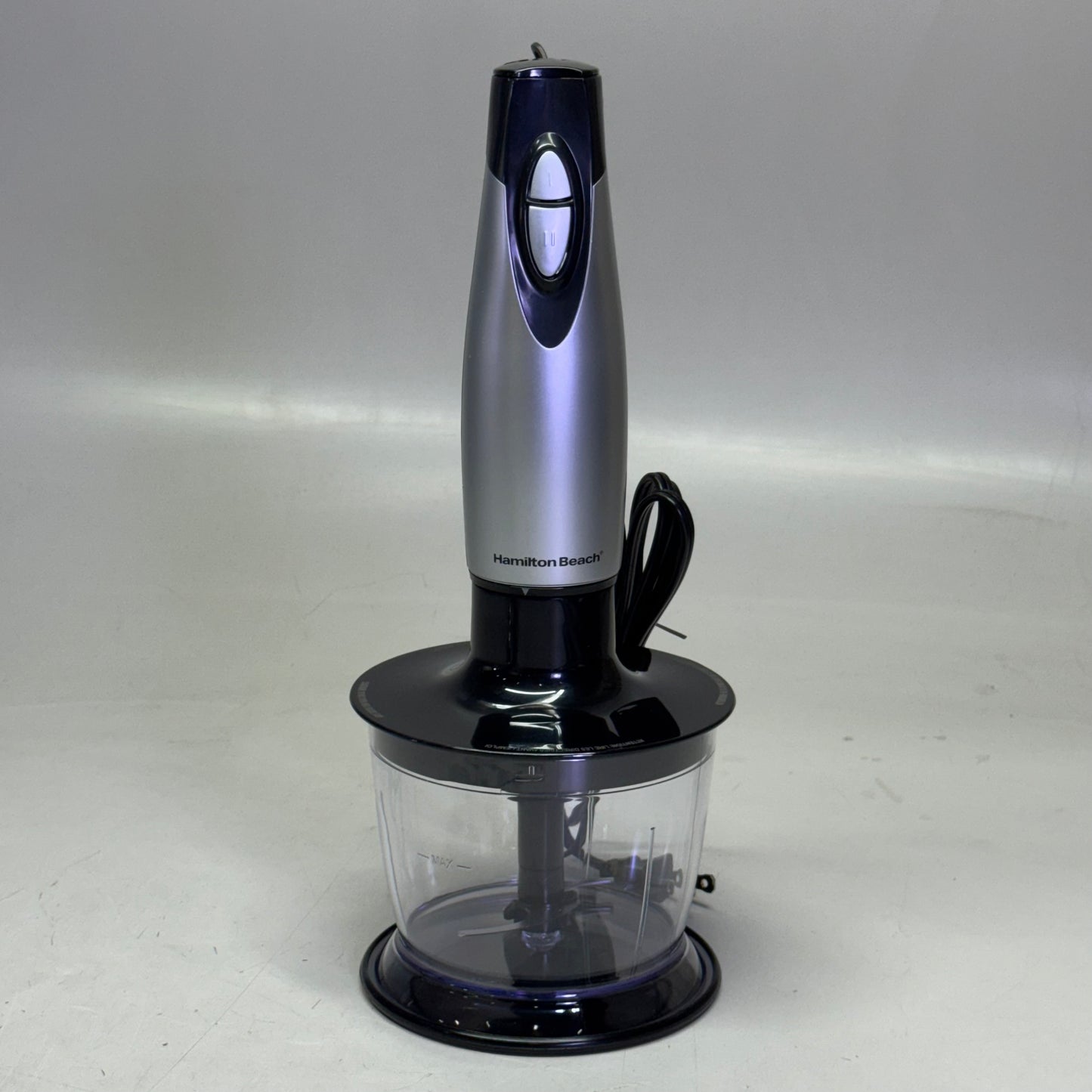HAMILTON BEACH Electric Immersion Hand Blender With Handheld Blending Stick 2 Speed 225 Watts Grey & Black 59765G