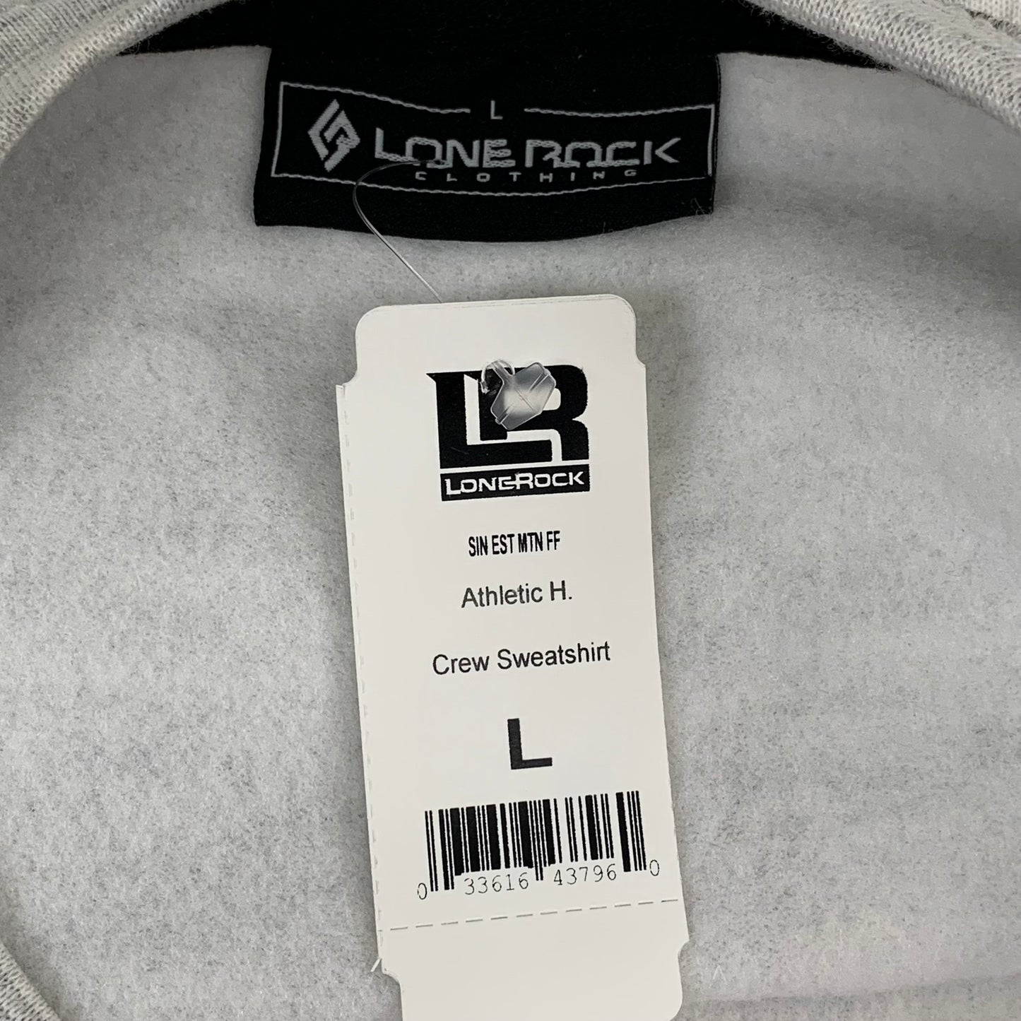 LONEROCK Helen Georgia Crew Sweatshirt Sz Large Grey/White