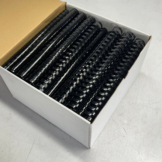 GBC (100 PACK) Durable Comb Bind Binding Spines 1" Dia 19 Holes Black 4000118
