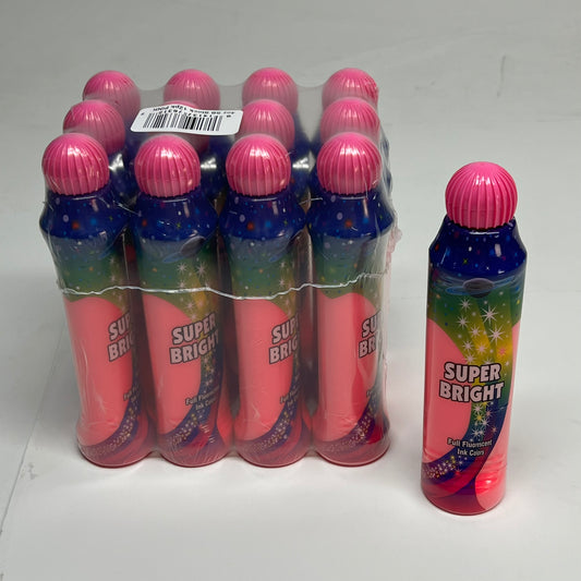 DAB O INK (12 PACK) Super Bright Full Fluorescent Bingo Ink Marker 4oz Pink