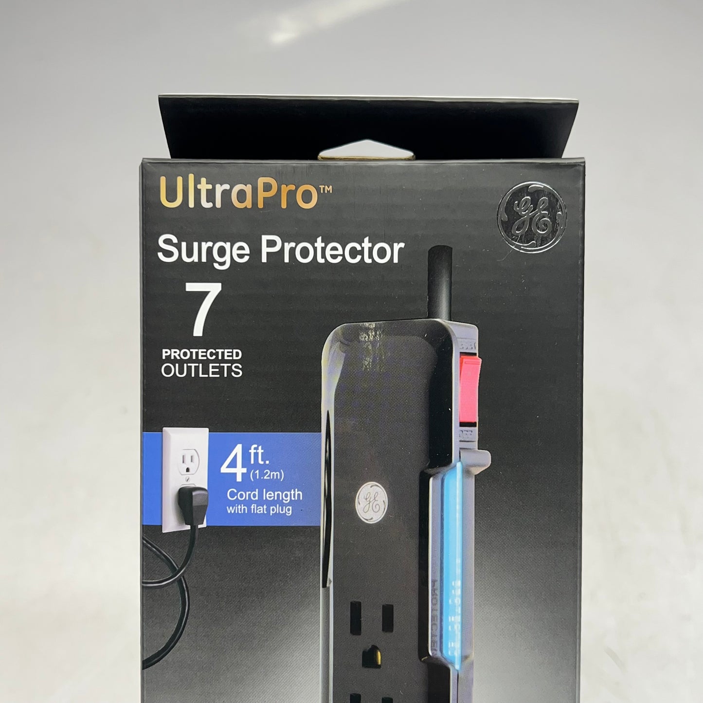GENERAL ELECTRIC Jasco Ultra Pro Surge Protector 7 Outlet 4' Cord Black 5597