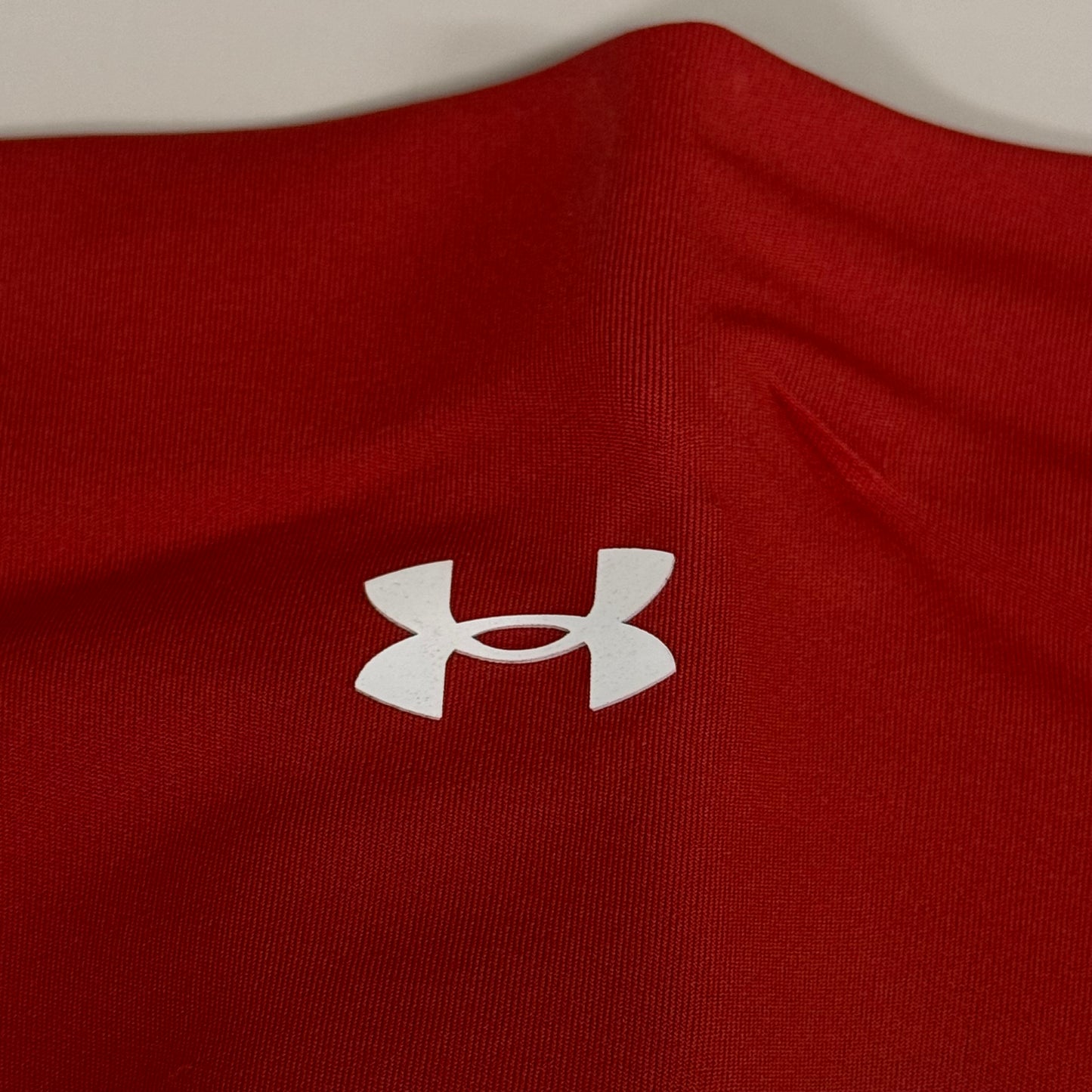 UNDER ARMOUR Women's Project Rock Crossover Ankle Leggings Sz S Heritage Red