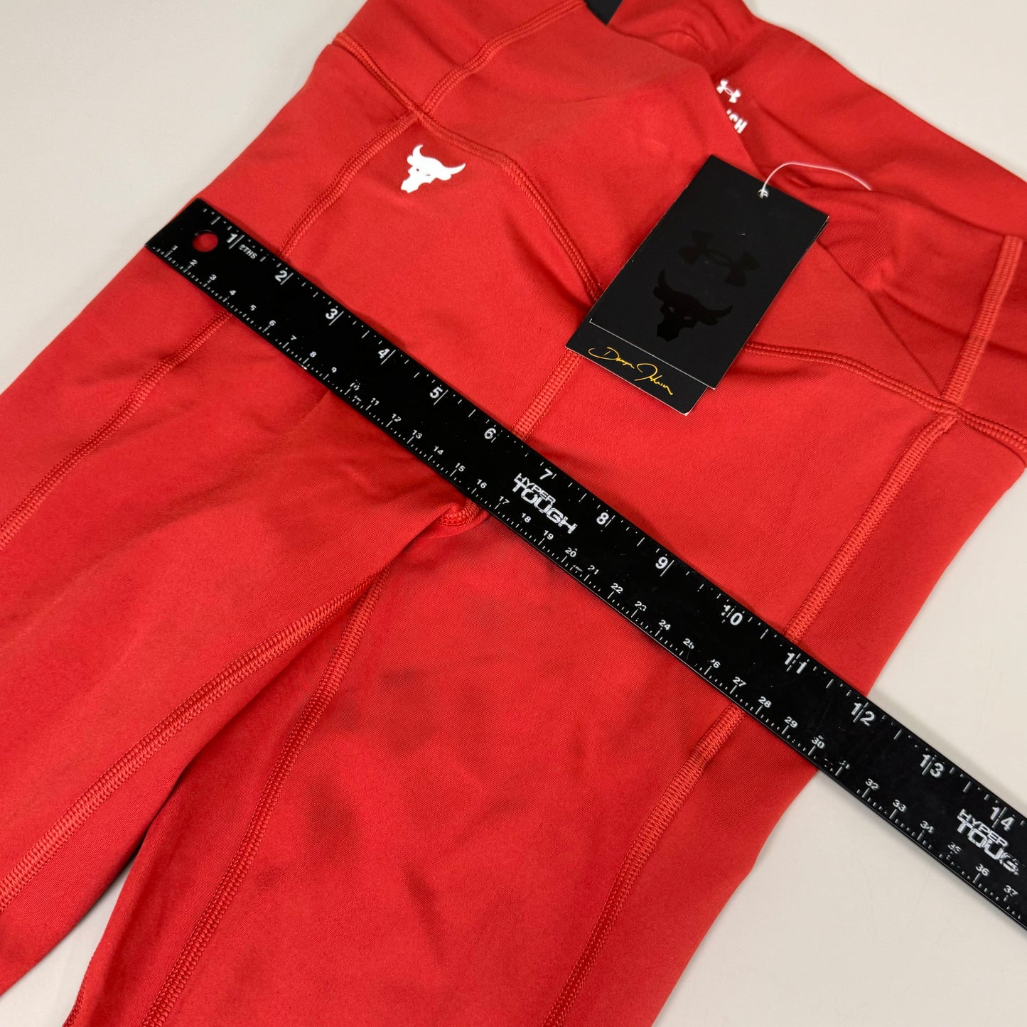 UNDER ARMOUR Women's Project Rock Crossover Ankle Leggings Sz S Heritage Red