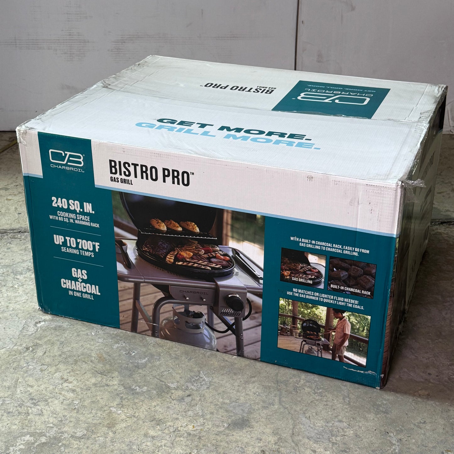 CHARBROIL Bistro Pro Gas Grill For Small Spaces And Patios 240 sq in Black 25302161