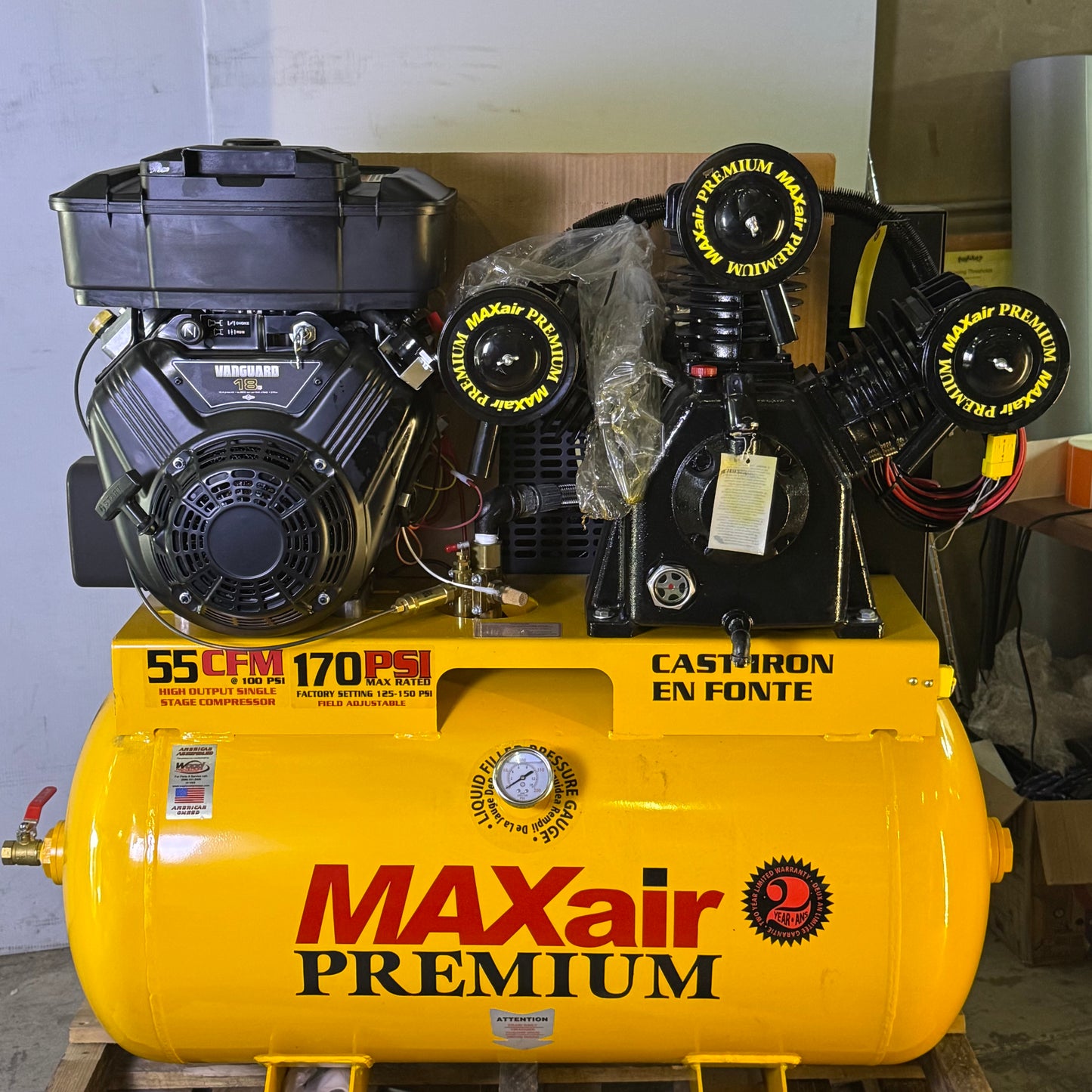 MAXAIR Premium Truck Mount Air Compressor - 18 HP, 55 Gal, 170 PSI 18G55TRKE-H-MAP (New Other, Distressed Box)