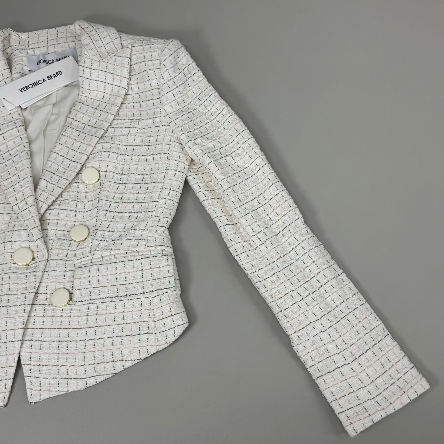 VERONICA BEARD Women's Diego Dickey Jacket Sz-0 Ivory/Multi 2406TW651509