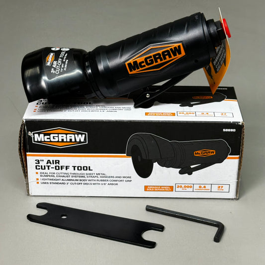 MCGRAW 3" Air Cut-Off Tool 8" x 3 1/2" Black 58690