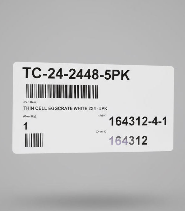 PLATICADE (5 PACK) Plastic Eggcrate Louver 1/2”x1/2"x3/8” White TC-24-2448-5PK