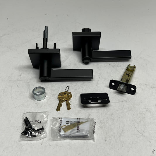 KWIKSET Halifax Square Keyed Entry Handle Smartkey Matte Black 97402-920