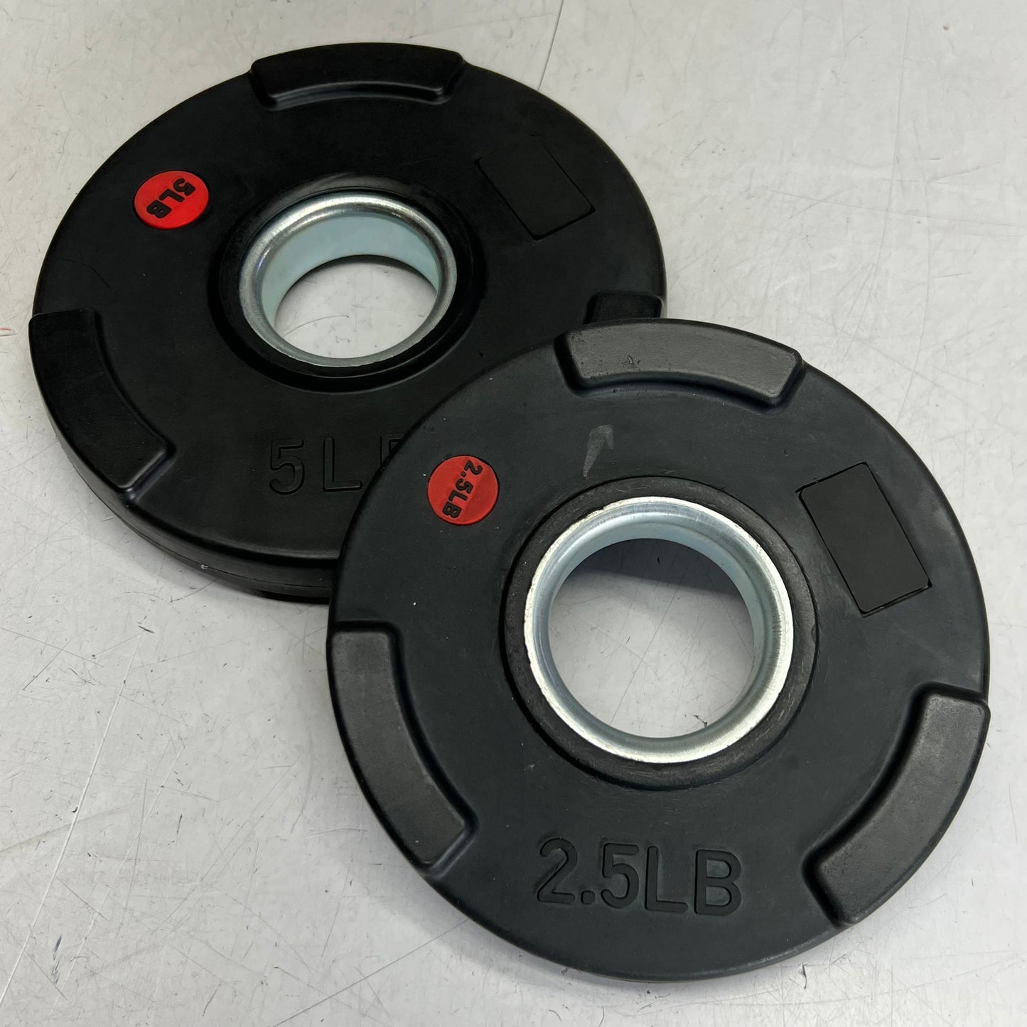 TRI-GRIP (4 PACK) Rubber Plate 2 of 5lb & 2 of 2.5lb, Black