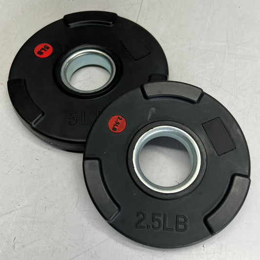 TRI-GRIP (4 PACK) Rubber Plate 2 of 5lb & 2 of 2.5lb, Black