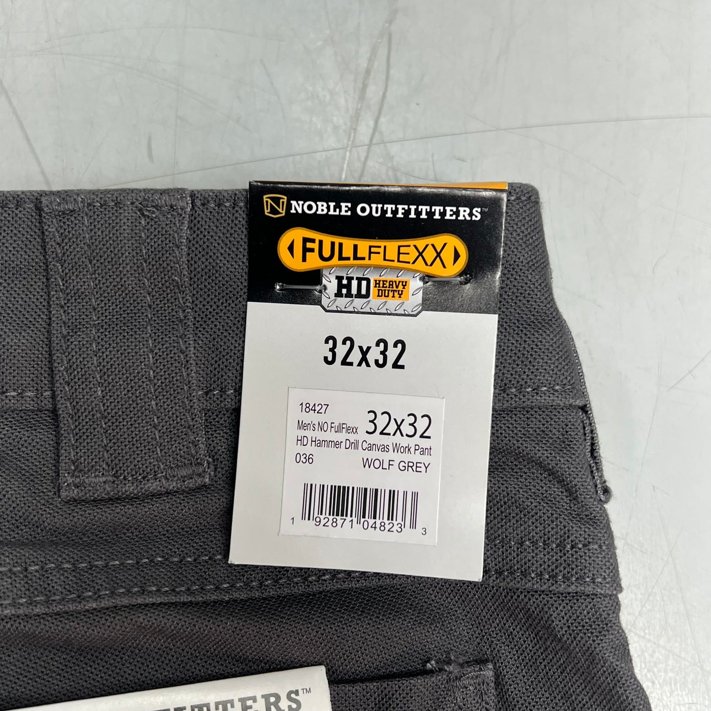 NOBLE OUTFITTERS Full Flex HD Hammer Canvas Work Pant Men's Sz 32x32 Wolf Grey