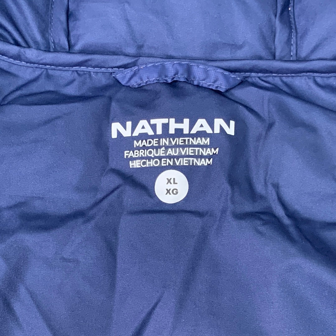 NATHAN Hooded Puffer Jacket Pertex Running Women's XL Peacoat NS50580-60135-XL (New)