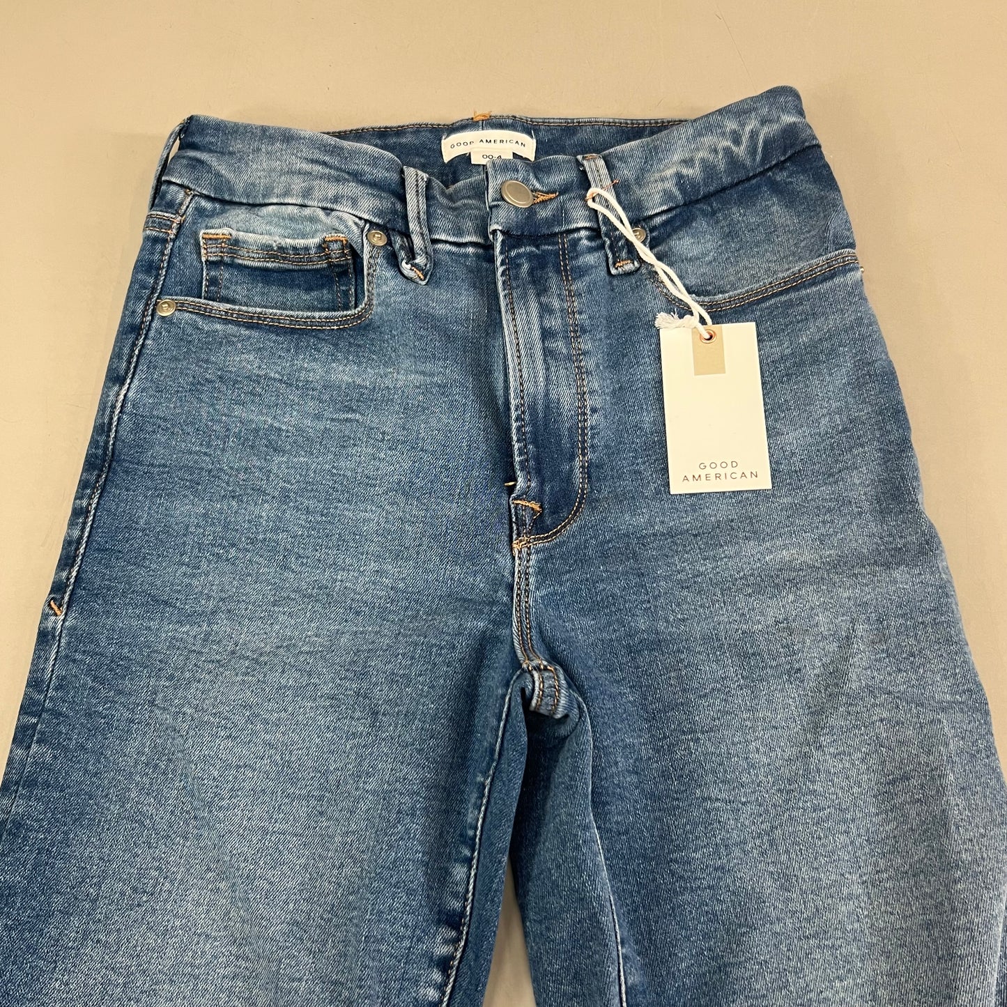 GOOD AMERICAN Good Waist High-Rise Jeans Women's Sz 004 Indigo324 GWAFDV478T