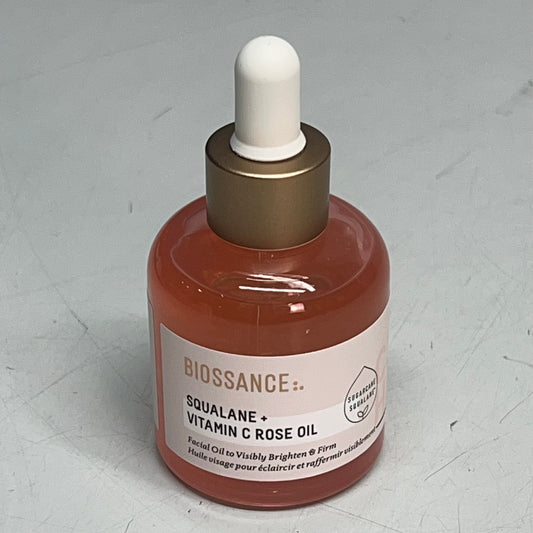 BIOSSANCE Squalene + Vitamin C Rose Oil For Skin Radiance & Suppleness 1 fl oz