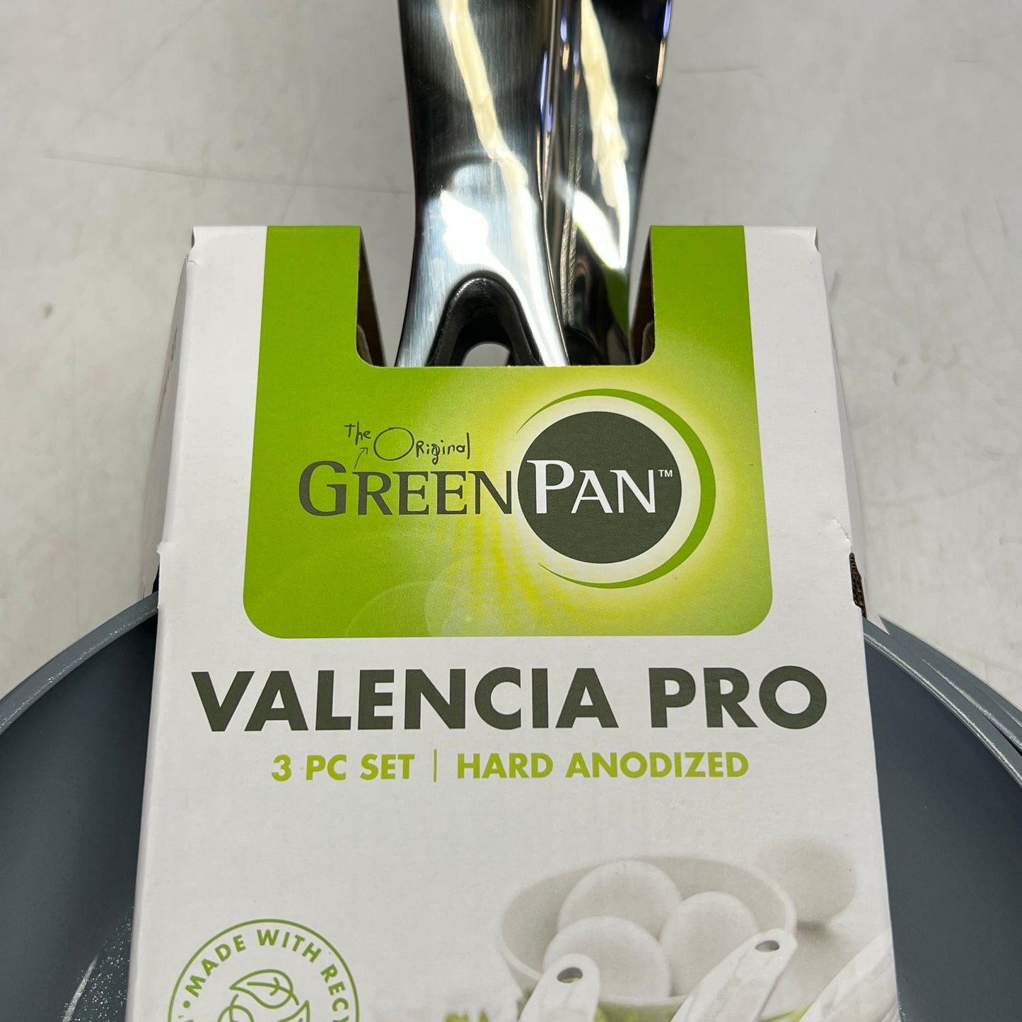 GREEN LIFE Valencia Pro Ceramic Nonstick Frypan Set  8" 9.5" & 11" Charcoal Grey