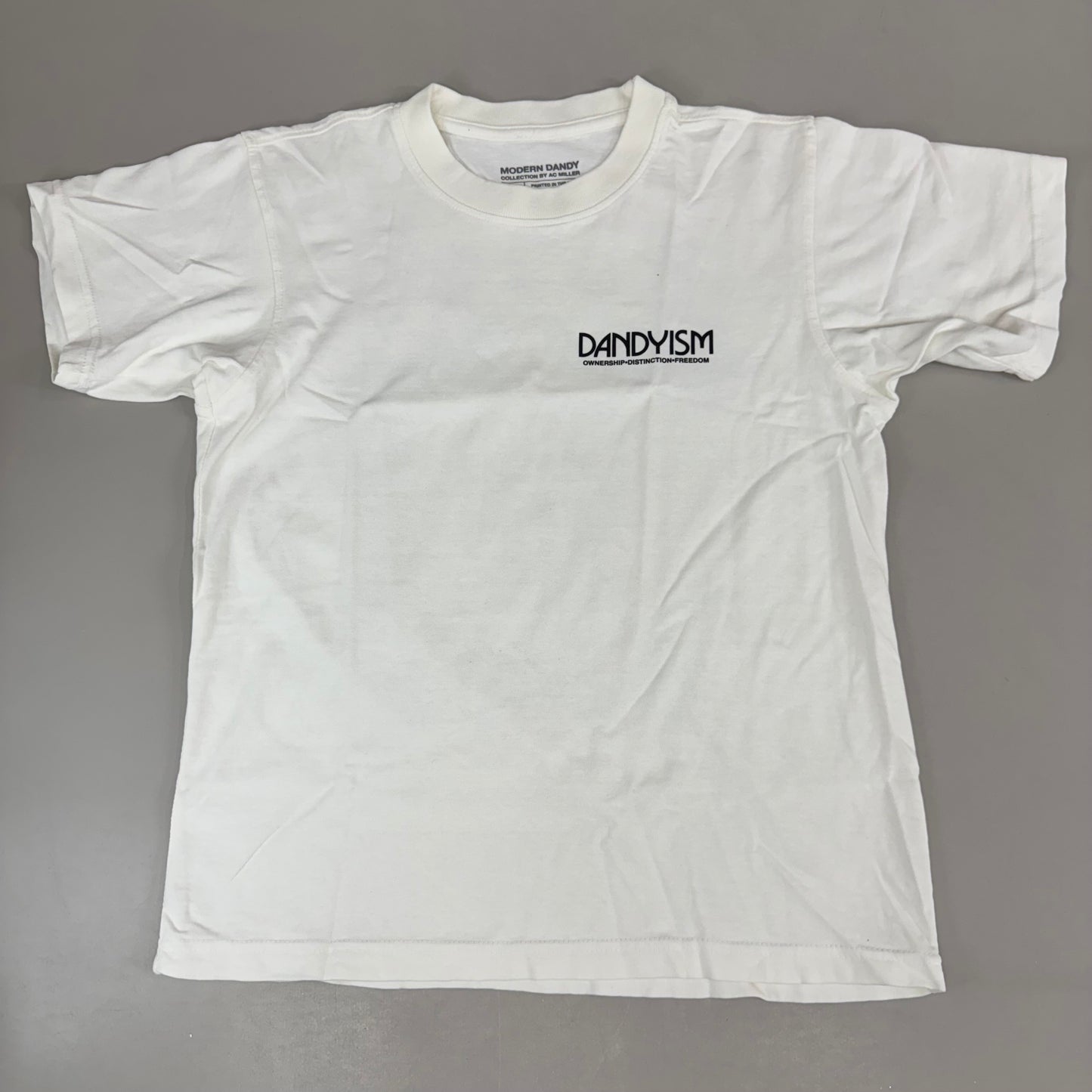 MODERN DANDY Gents Short Sleeve Crew Neck Top Men's SZ S White M-WAL836S Collection By AC Miller