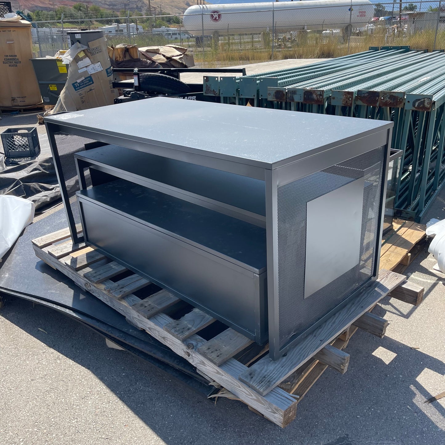 ZA@ UNBRANDED Roll Out Metal Shelving/Tables (AS-IS)
