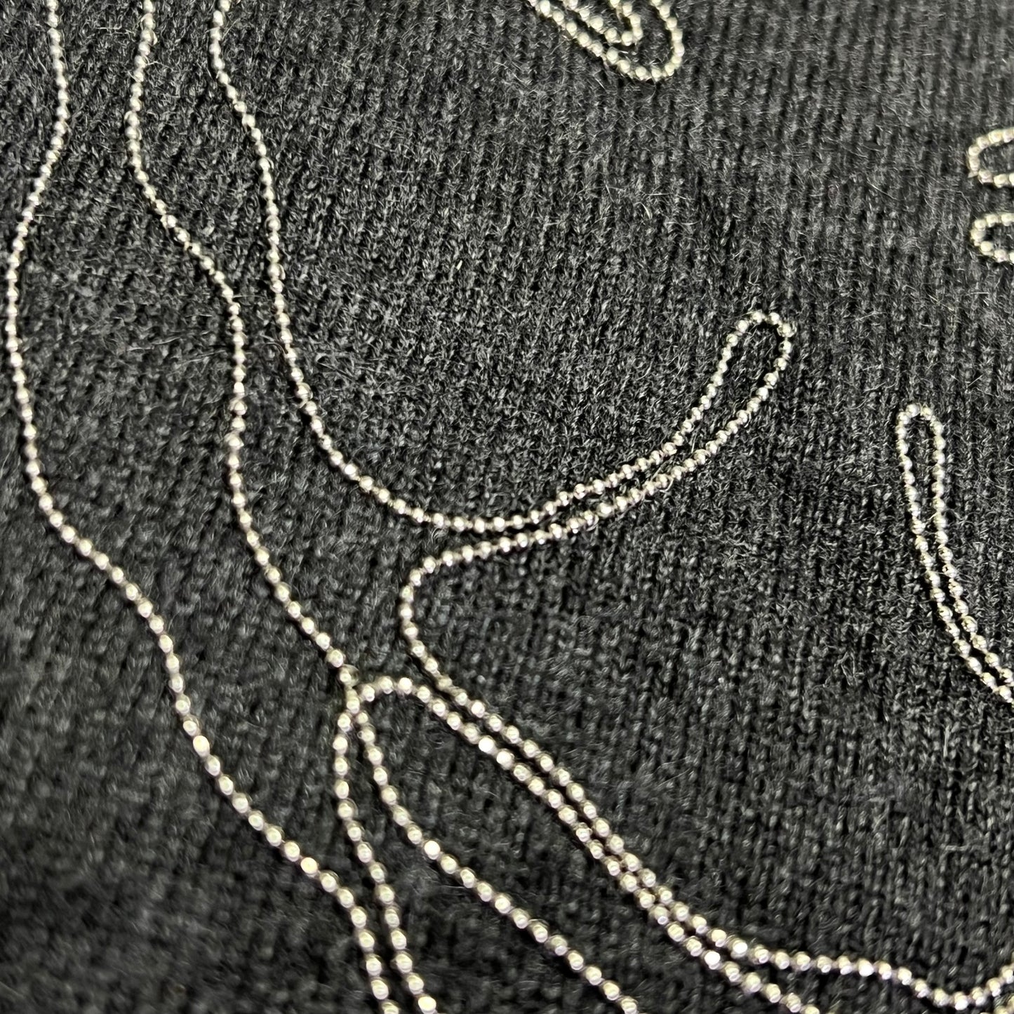 BRUNELLO CUCINELLI Mid Sleeve Cashmere Sweater Flower Detail Women's Sz L Grey