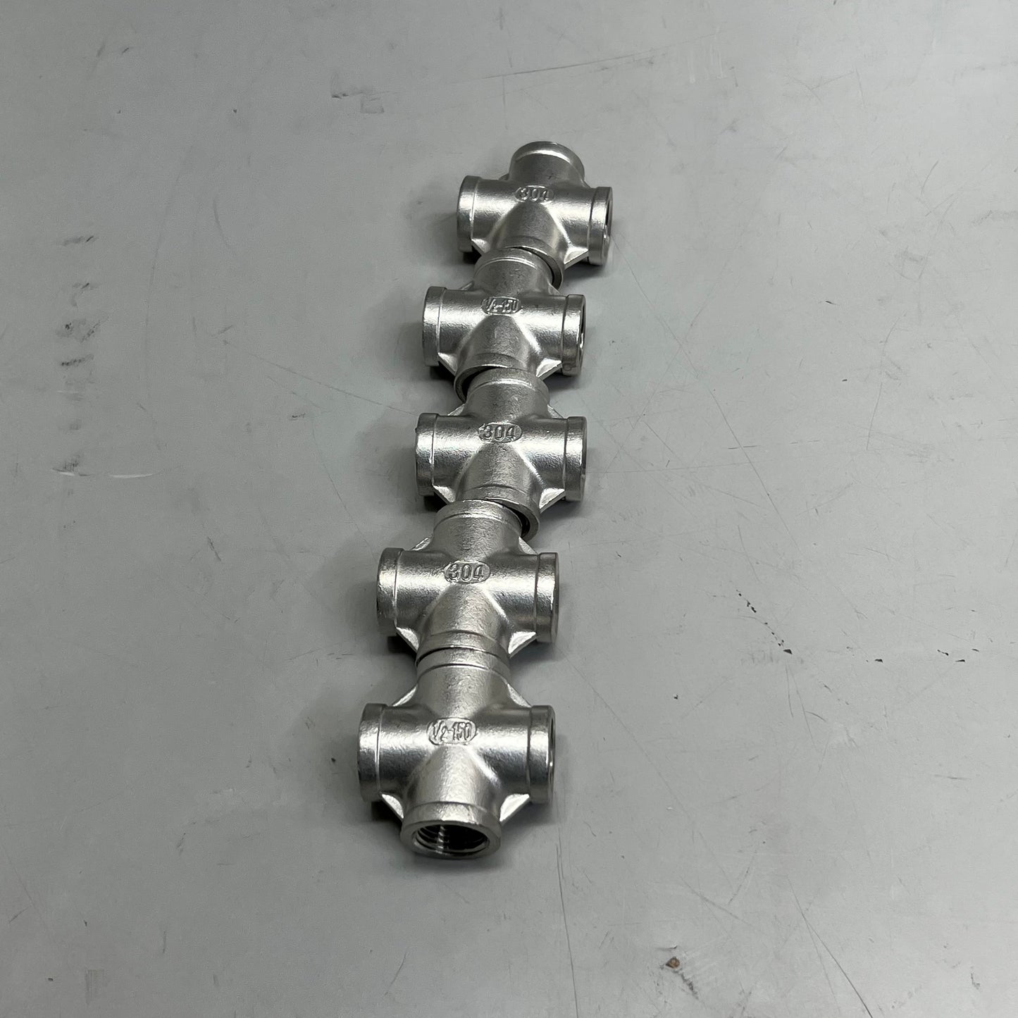 DERNORD (5 Pack) Stainless Steel 304 Cross 1"x1"x1"x1" Silver 17430