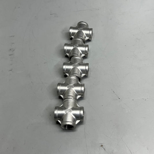 DERNORD (5 Pack) Stainless Steel 304 Cross 1"x1"x1"x1" Silver 17430