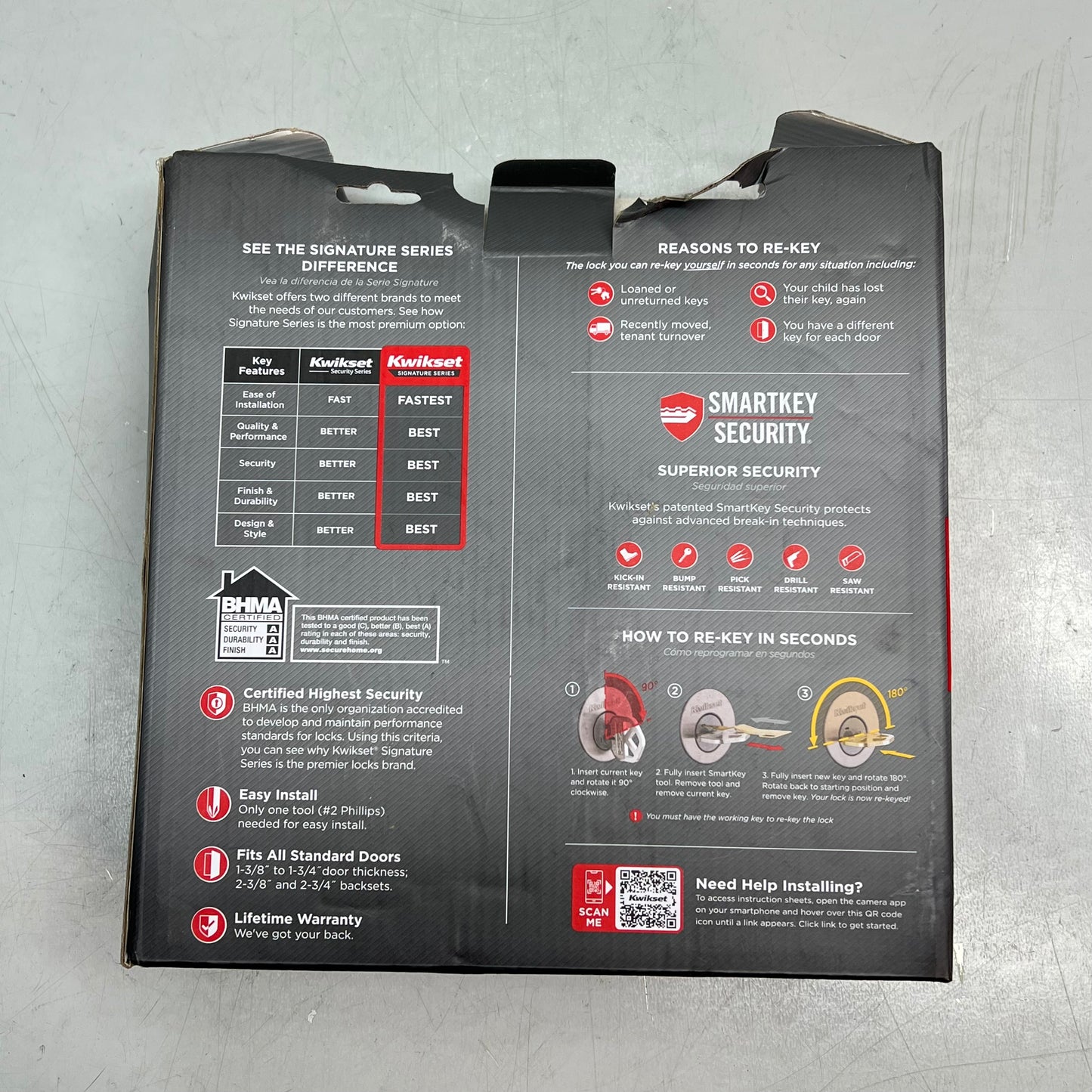 KWIKSET Halifax Double Cylinder Deadbolt & Keyed Entry Matte Black 99910-068 Damaged Package