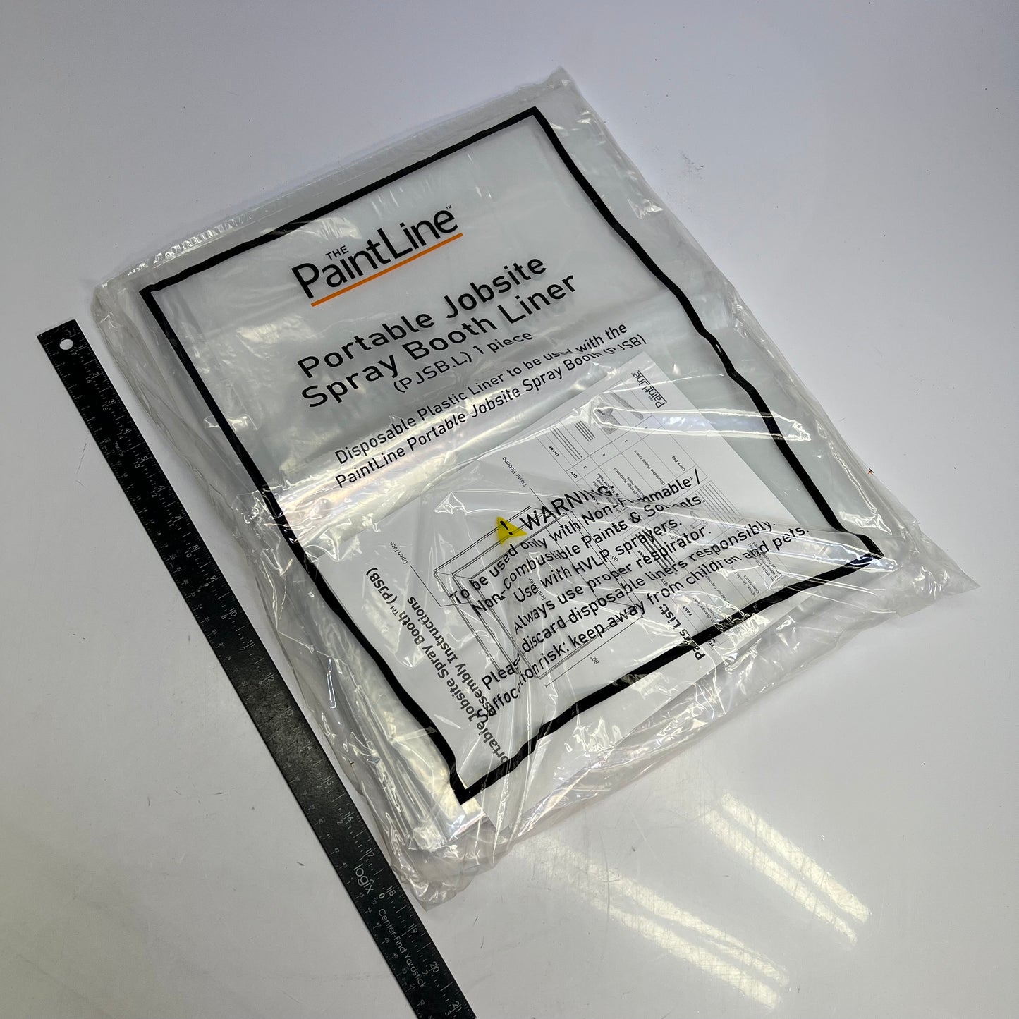 PAINT LINE (3 PACK) Portable Jobsite Spray Booth Liner 80"x80" Clear PJSB