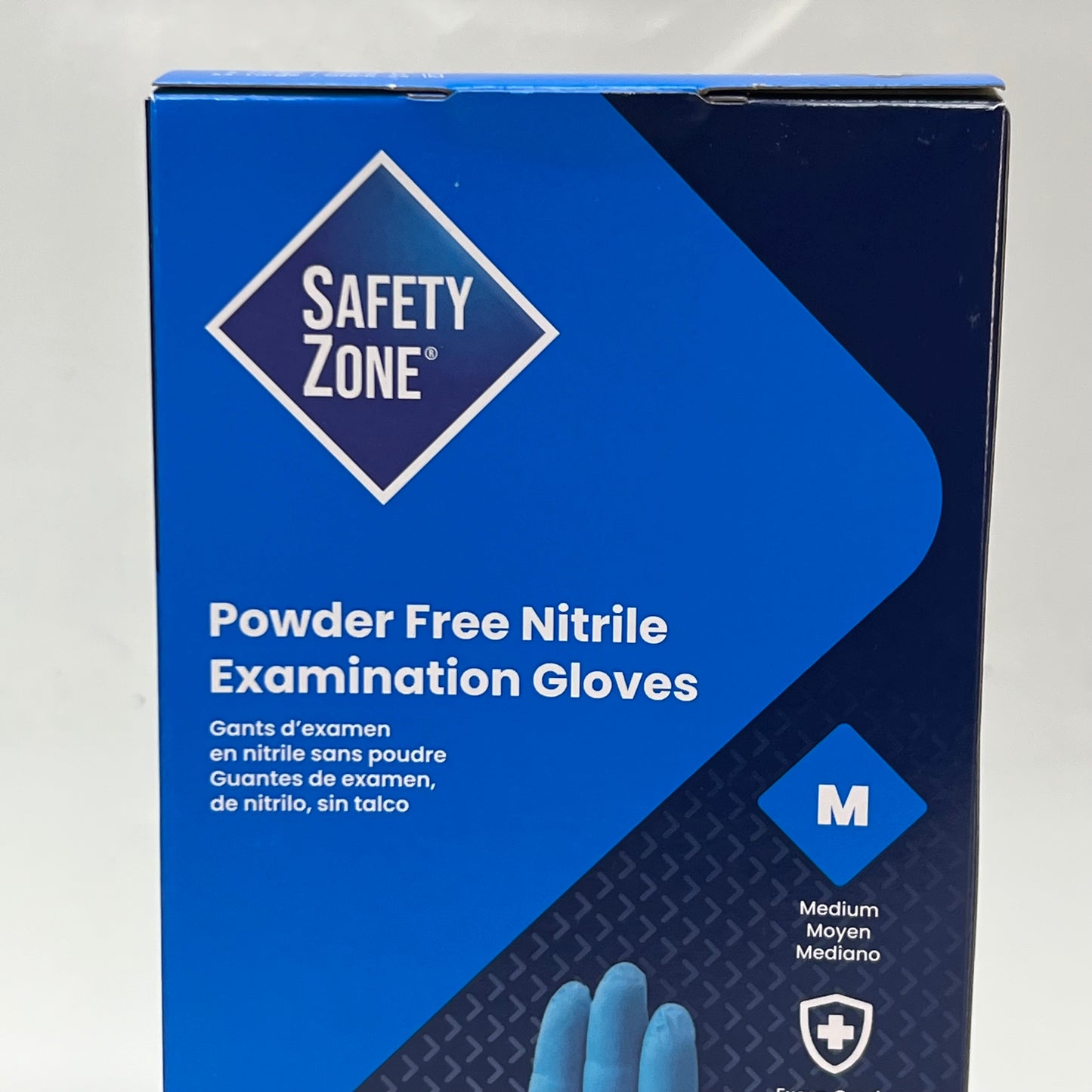 SAFETY ZONE (1000 Gloves) Powder Free Nitrile Examination Gloves Sz Medium - Blue