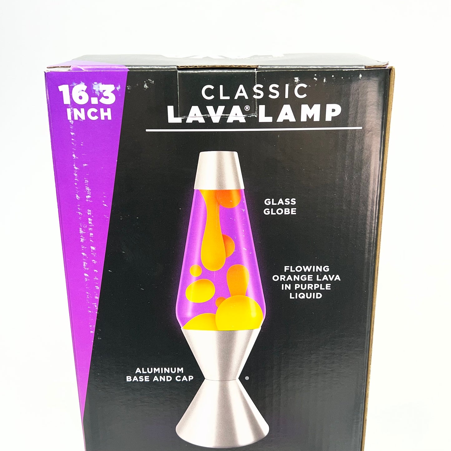 SCHYLING Classic Lava Lamp Illuminate Your Mood 16.3" Orange/Purple Silver Base