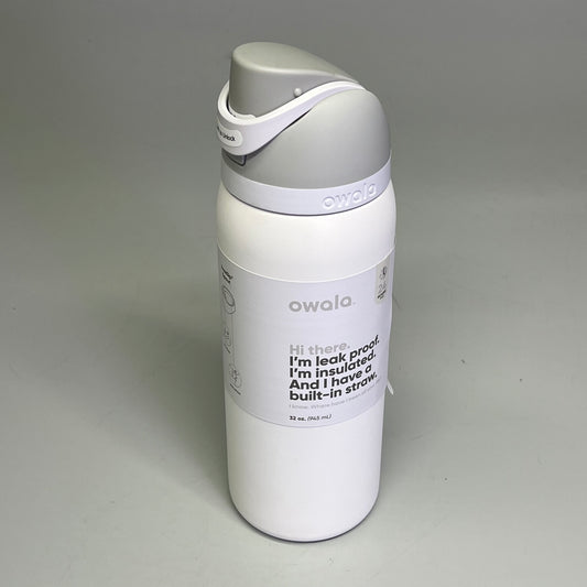 OWALA FreeSip Stainless Steel Insulated Waterbottle 32 Fl Oz Shy Marshmallow